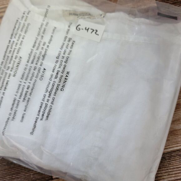 Francesca Bettini Top Women M Medium White Linen Lagenlook Blouse Made In Italy - Picture 8 of 8